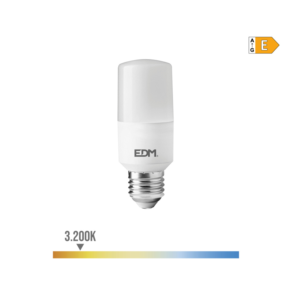Lâmpada tubular led e27 10w 1100lm 3200k luz quente ø4x10 7cm edm