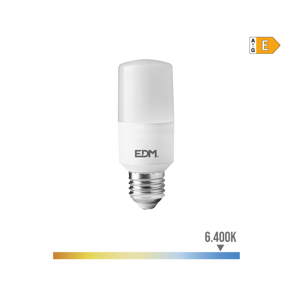 Lâmpada tubular led e27 10w 1100lm 6400k luz fria ø4x10 7cm edm
