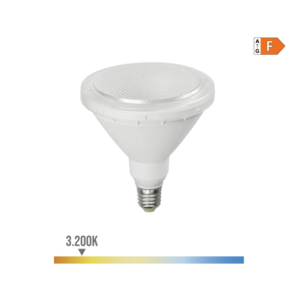 Lâmpada par38 led e27 15w 1200lm 3200k luz quente ip64 ø12x13 8cm edm