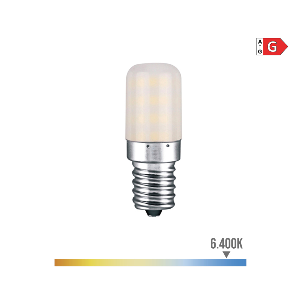 Lâmpada tubular led e14 3w 300lm 6400k luz fria ø1 8x5 2cm edm