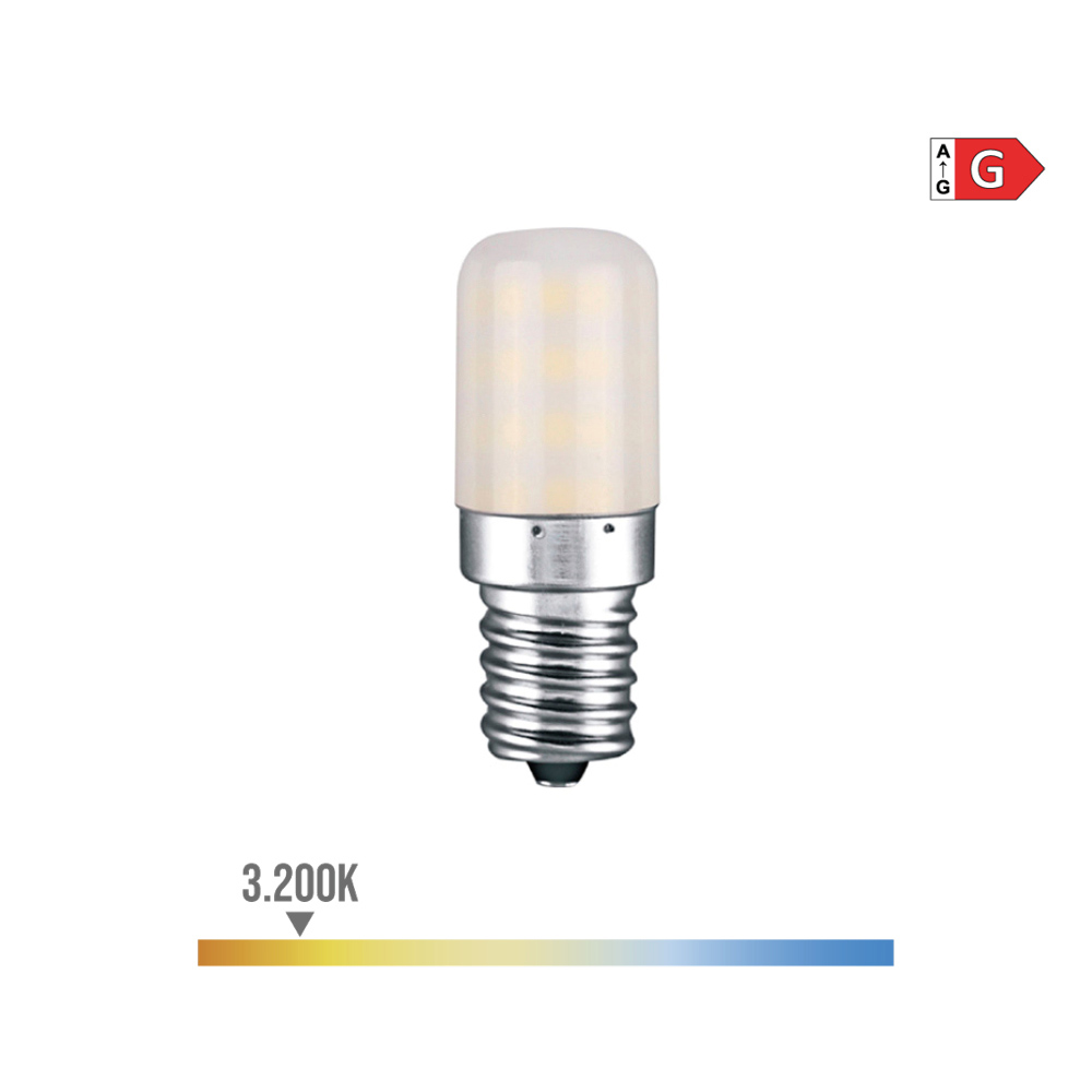 Lâmpada tubular led e14 3w 300lm 3200k luz quente ø1 8x5 2cm edm
