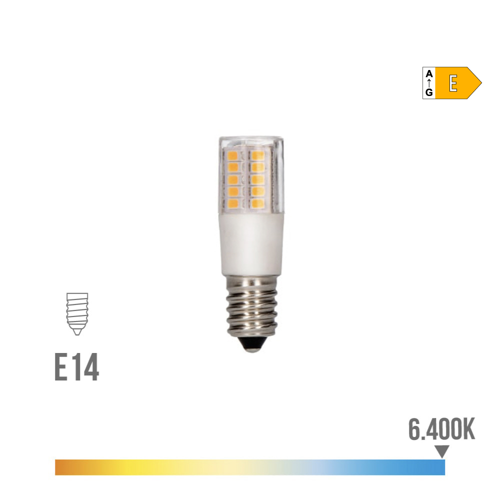 Lâmpada led tubular e14 5.5w 700lm 6400k luz fria ø1.8x5.7cm edm