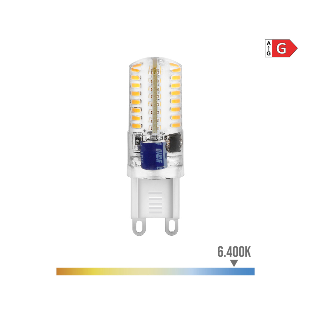 Lâmpada led de silicone g9 2 5w 170lm 6400k luz fria ø1 6x5cm edm