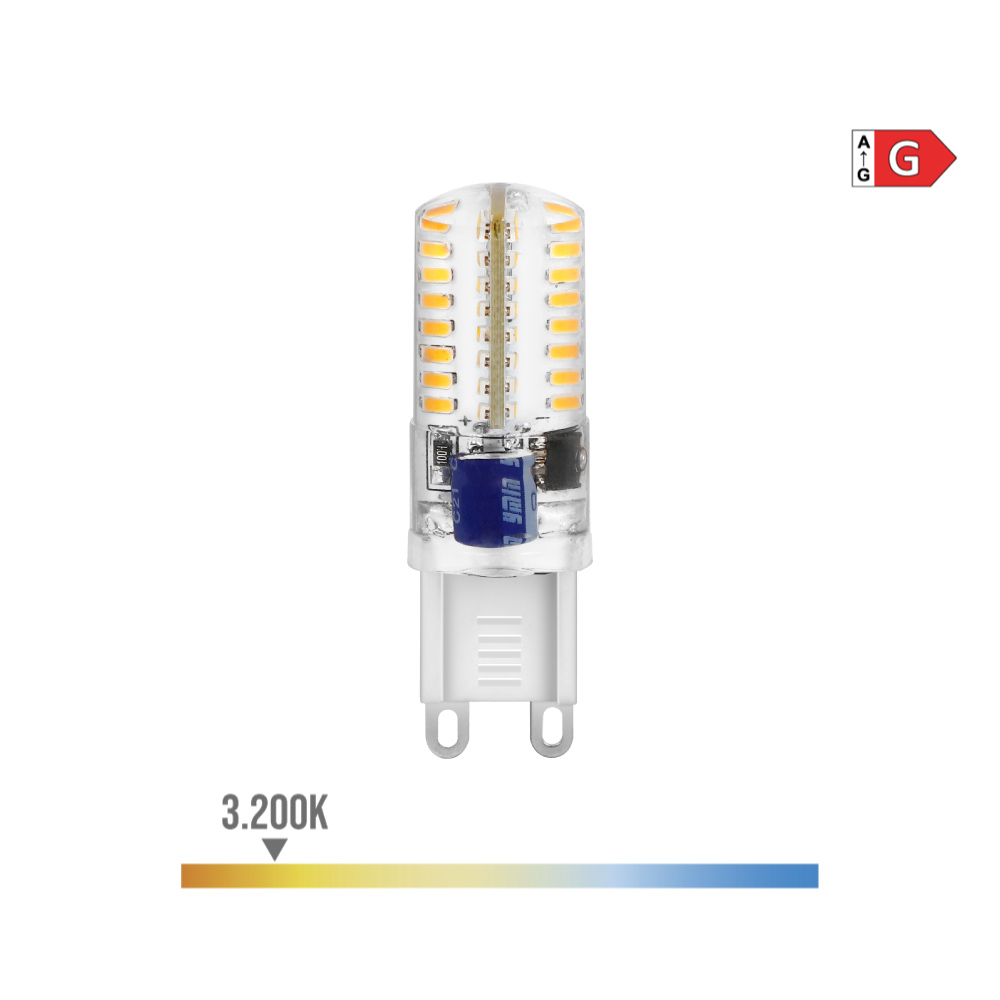 Lâmpada led de silicone g9 2 5w 170lm 3200k luz quente ø1 6x5cm edm