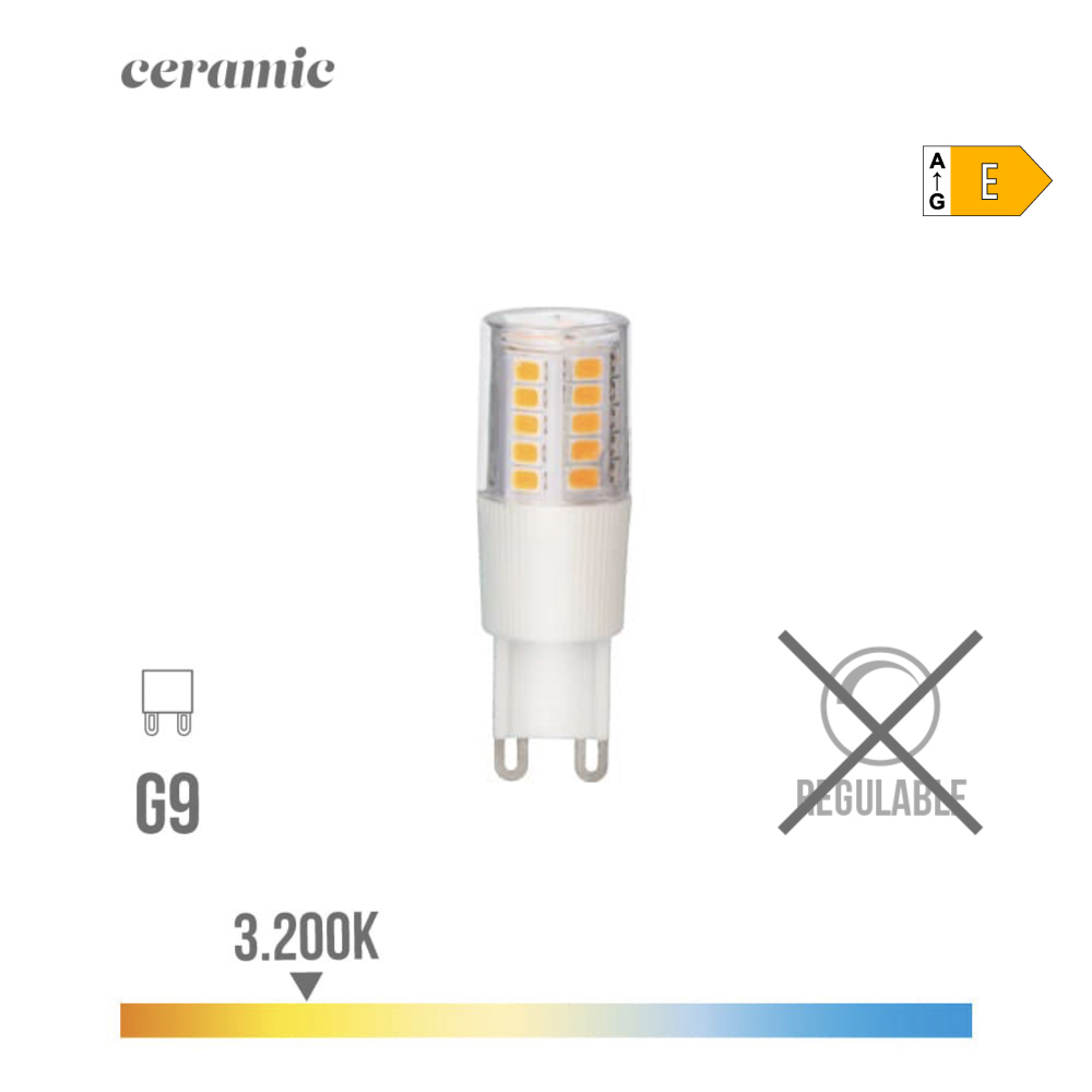 Lâmpada led g9 5 5w 650lm 3200k luz quente base cerâmica ø1 8x5 4cm edm