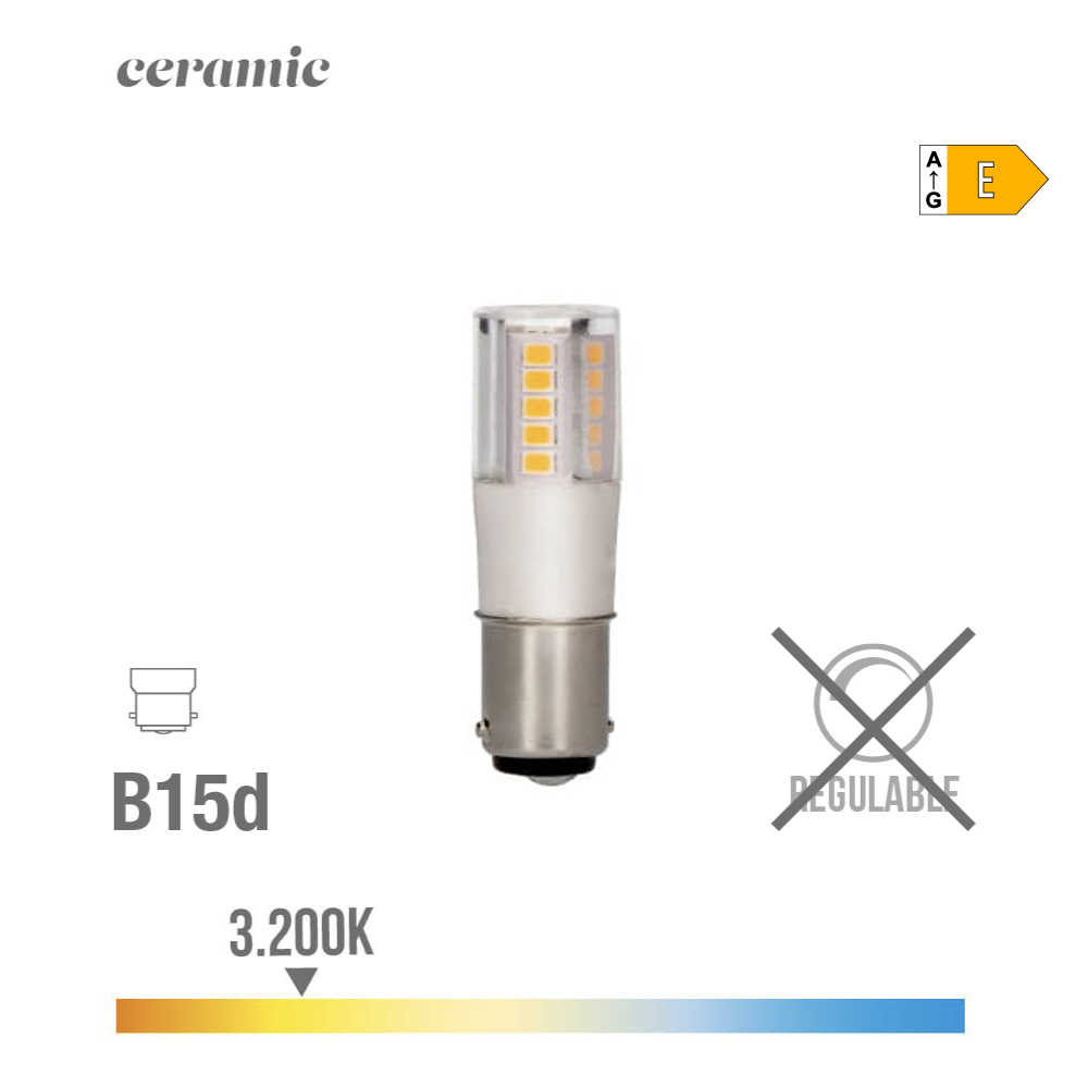 Lâmpada de led baioneta b15d 6w 700lm 3200k luz quente ø1 7x5 7cm edm