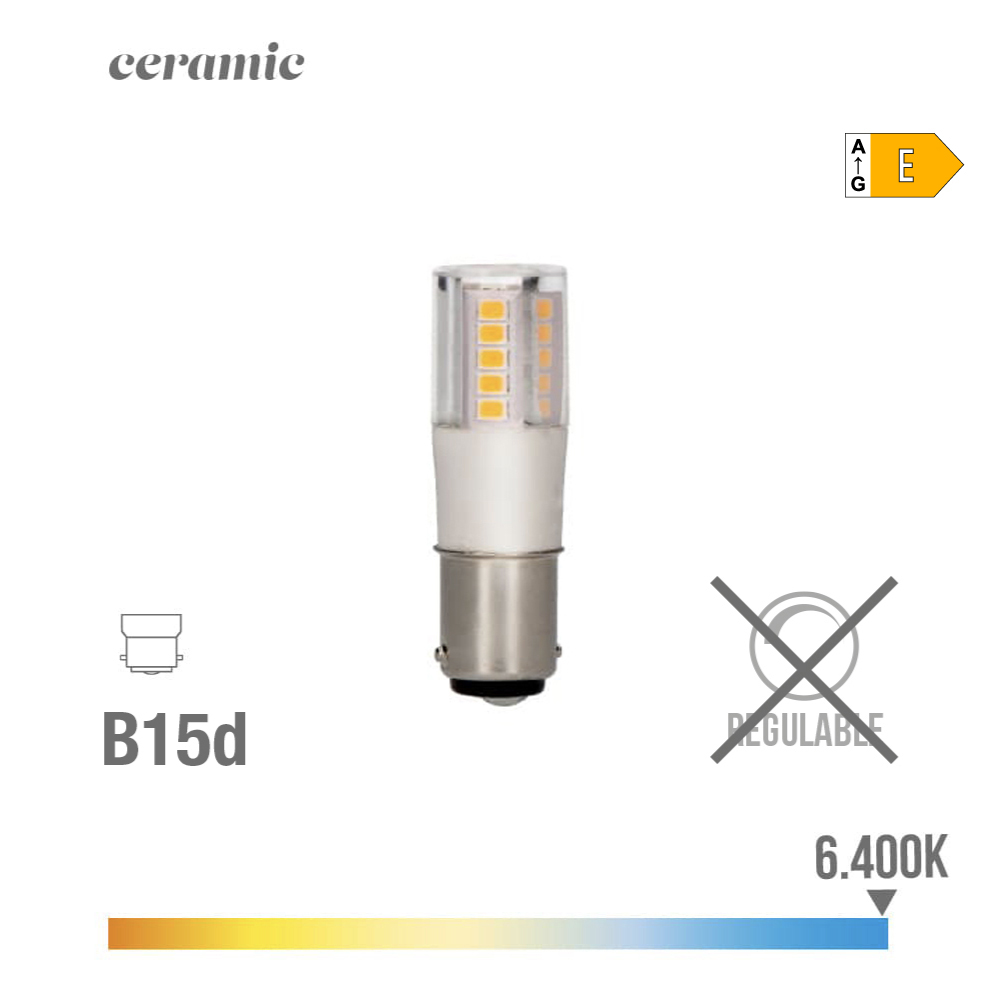 Lâmpada de led baioneta b15d 6w 700lm 6400k luz fria ø1 7x5 7cm edm