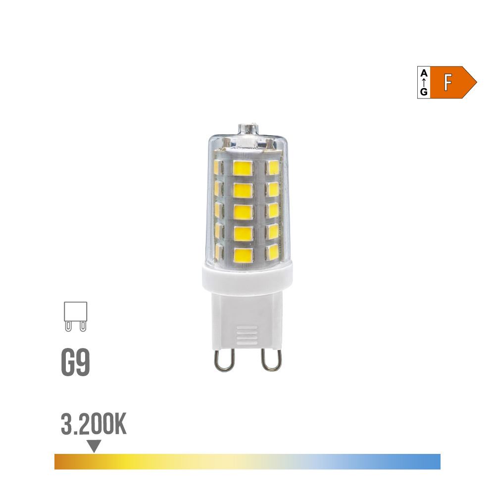 Lâmpada g9 led 3w 260lm 3200k luz quente regulável ø1 65x4 9cm edm