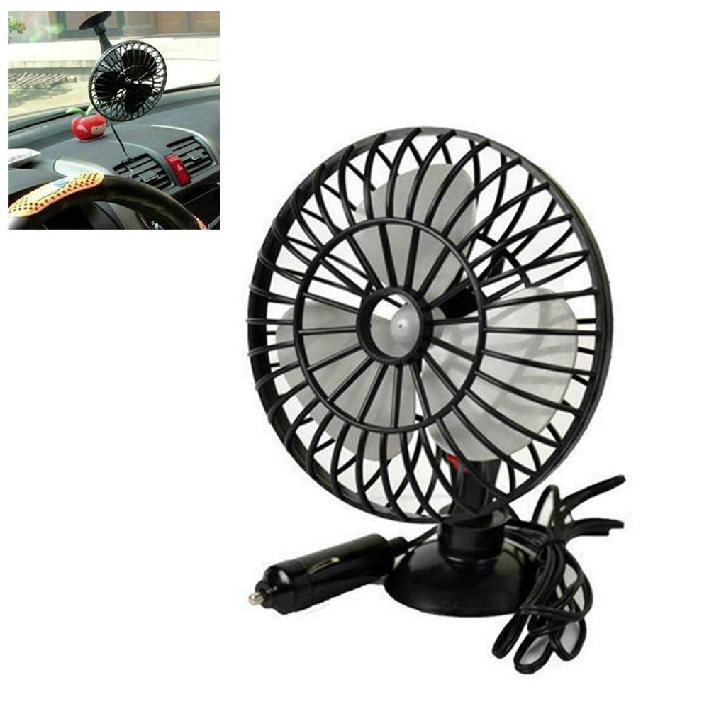 Ventoinha para carro com ventosa e oscilante 12v 2m de cabo