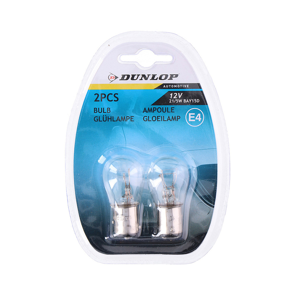 Pack 2 lâmpadas 12v 21/5wat reposição automóvel dunlop
