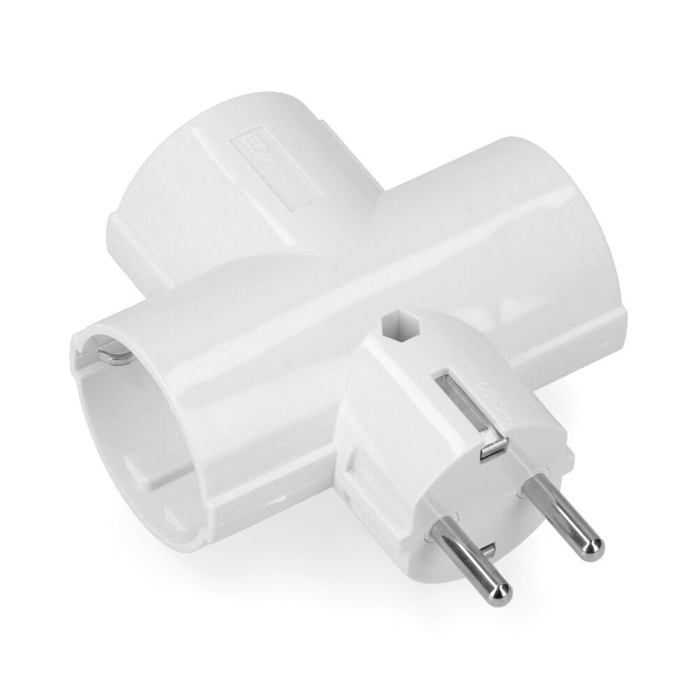 Ficha tripla com baquelite embalada t/tl 16a 250v edm