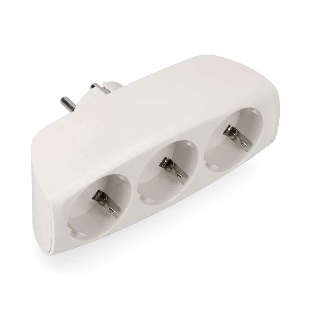 Ficha adaptador tripla saída 2.400w embalado 4 8mm edm
