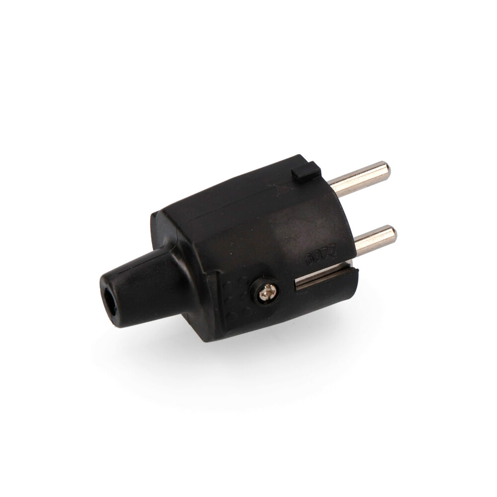 Ficha borracha preta 10/16a 250v t/tl ip44 4 8mm preta embalada edm