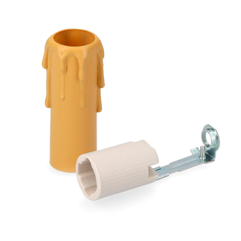 Vela media creme + casquilho 44126 embalada