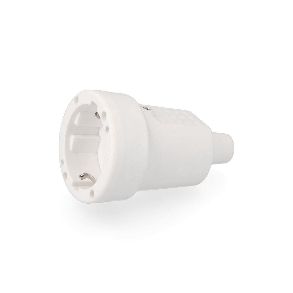 Ficha fêmea de borracha 10/16a 250v t/tl ip44 4 8mm branca retractilada edm