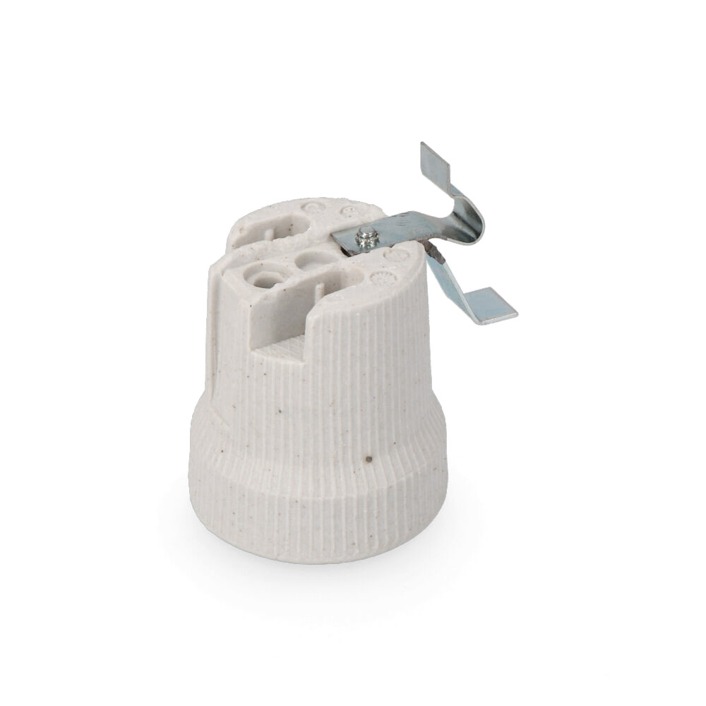 Casquilho porcelana e27 para plafons retractilado solera