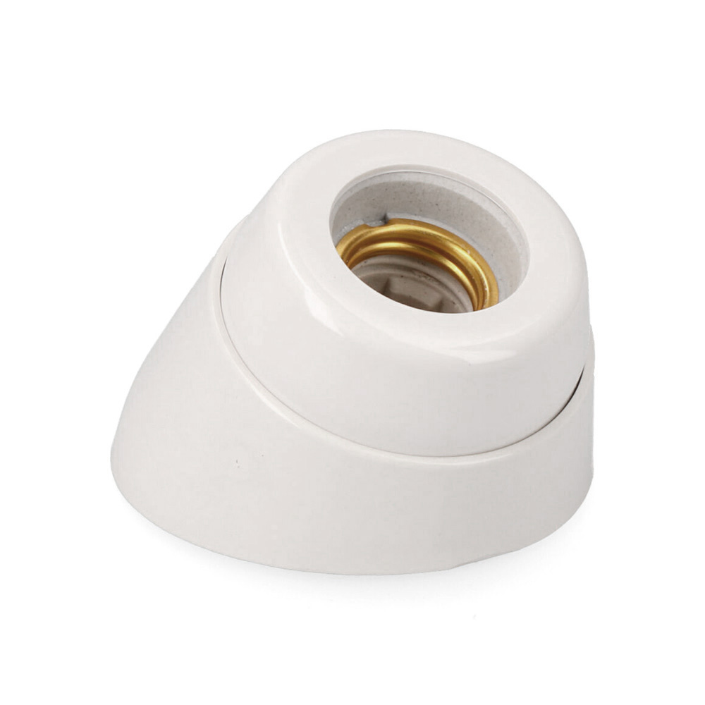 Casquilho de superfície e27 curvo porcelana retractilado edm