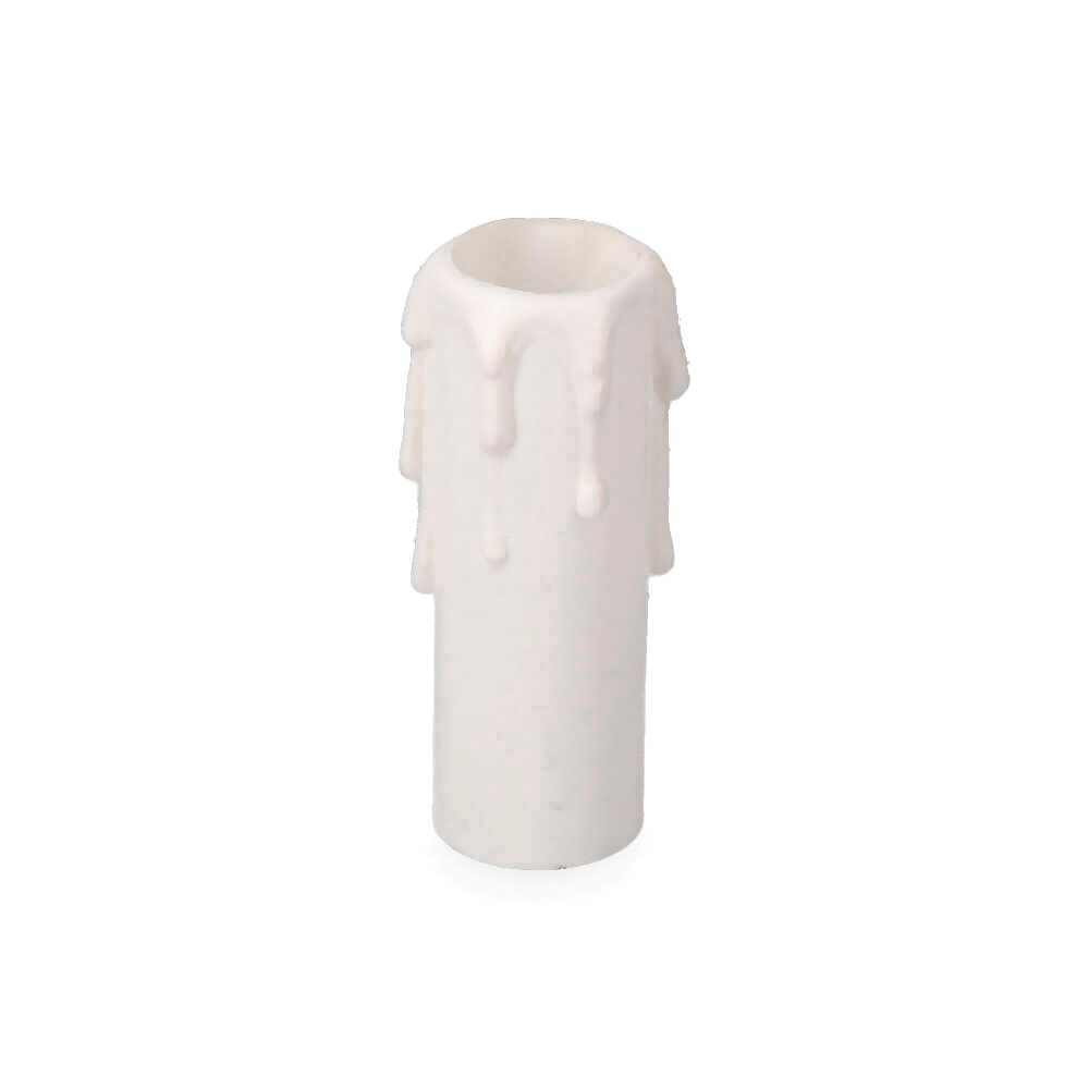 Vela média para casquilho e14 branco retractilado