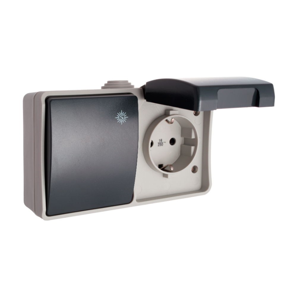 Comutador + tomada fixa estanque t/tl 16a 250v ip44 solera